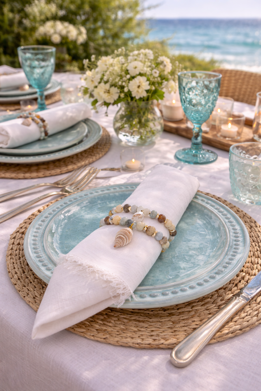 Sea shell napkin rings st of 6