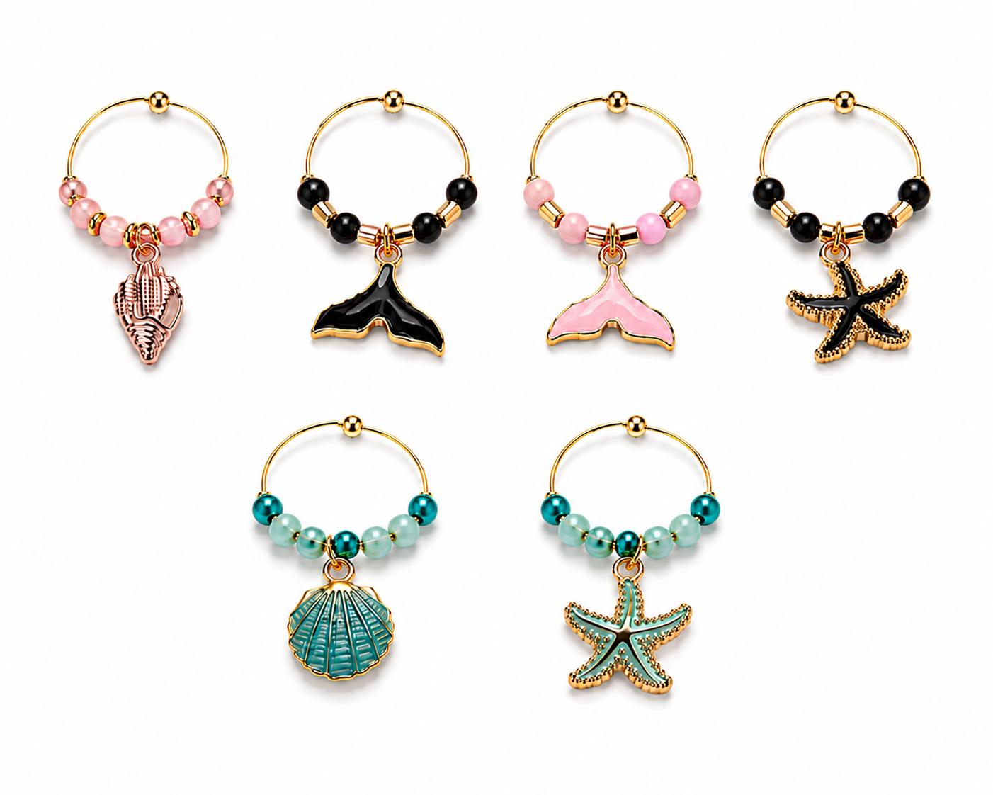 Sea Life Wine Glass Charms